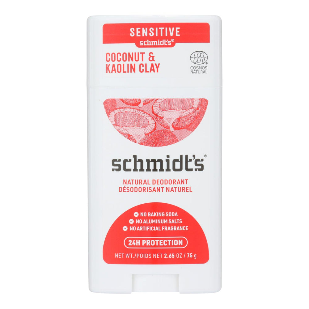 Schmidts - Deodorant Kaolin Cly/cnut Stk - 1 Each-2.65 Oz