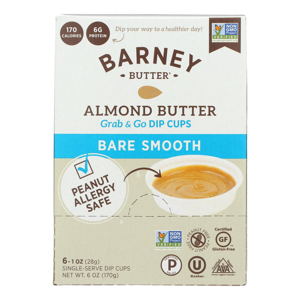 Barney Butter Bare Smooth Almond Butter Dip Cups - Case Of 6 - 6/1 Oz