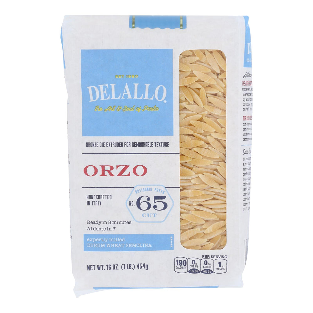 Delallo Pasta, Orzo-bag #65 - Case Of 16 - 1 Lb