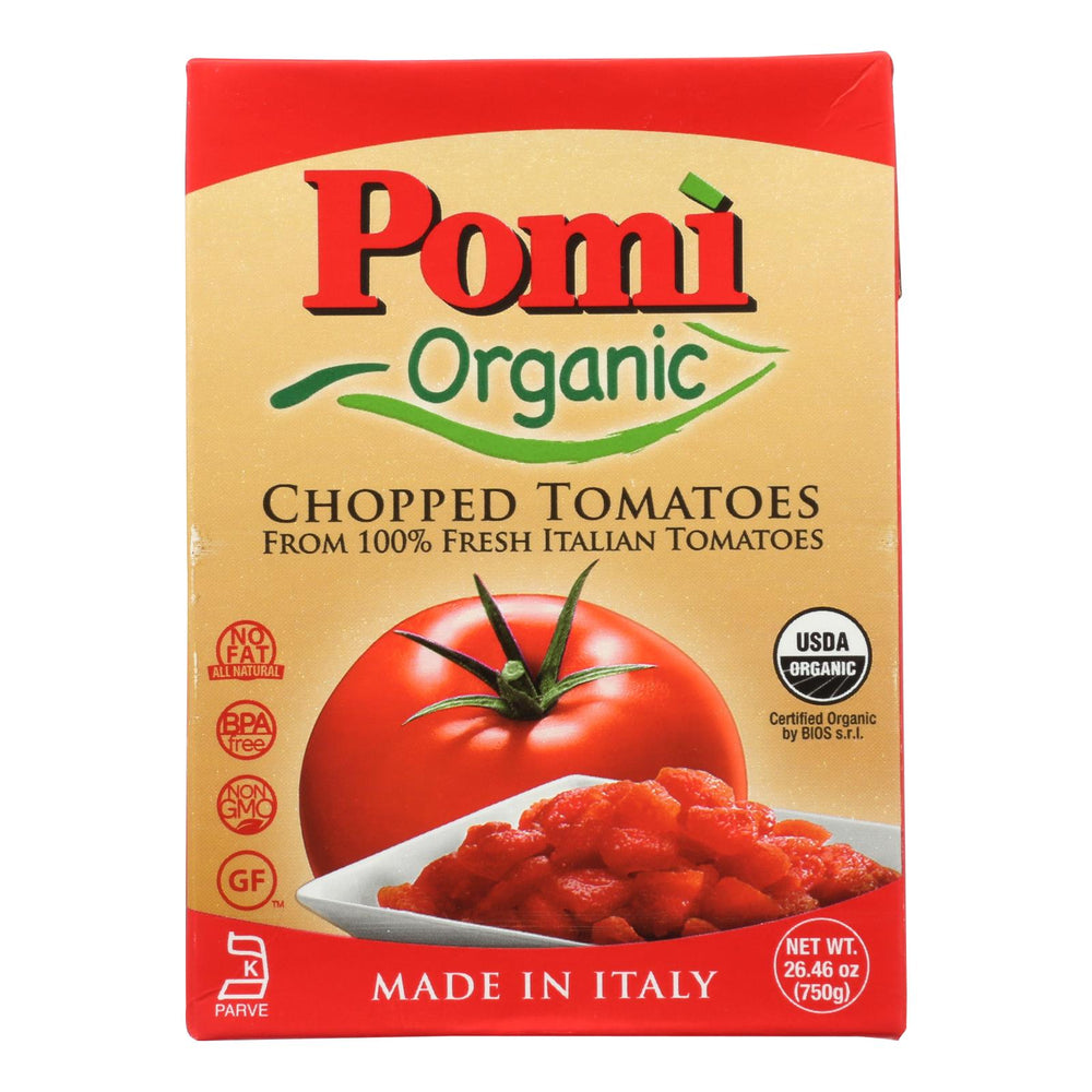 Pomi Organic Chopped Tomatoes - Case Of 12 - 26.46 Oz