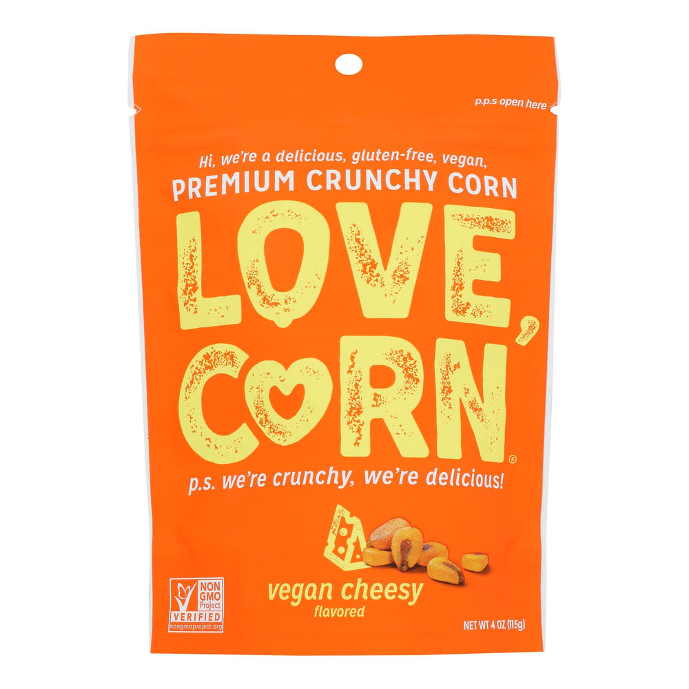 Love Corn - Crunchy Corn Cheezy - Case Of 12-4 Oz