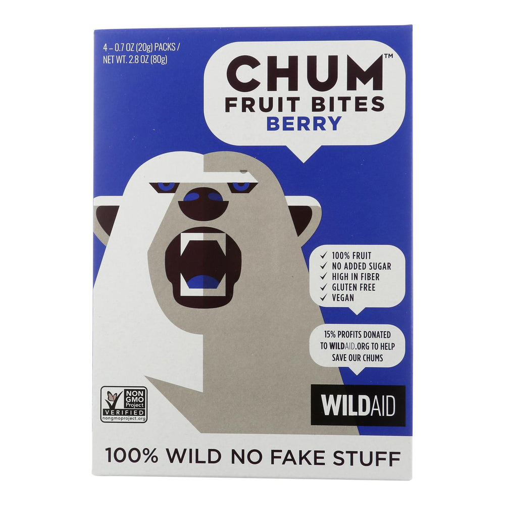Chum Fruit Bites - Fruit Bites Berry 4pk - Case Of 6-2.8 Oz