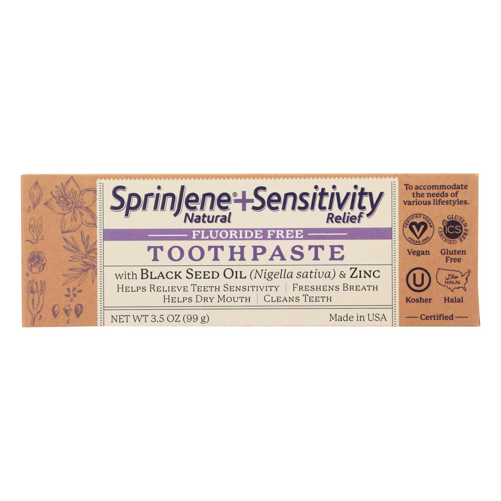 Sprinjene Natural - Toothpaste Senstv W/o Fl - 1 Each - 3.5 Oz