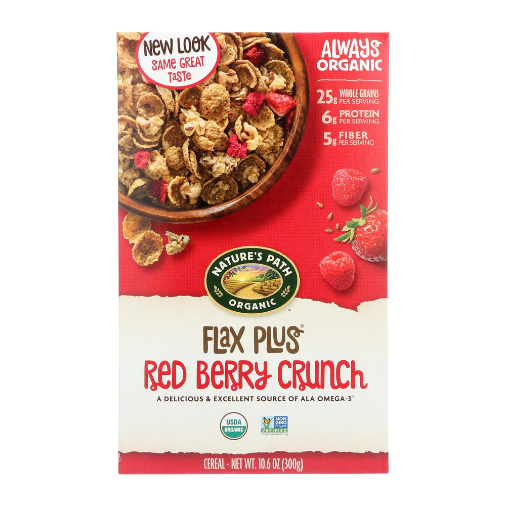 Nature's Path Organic Flax Plus Cereal - Red Berry Crunch - Case Of 12 - 10.6 Oz.