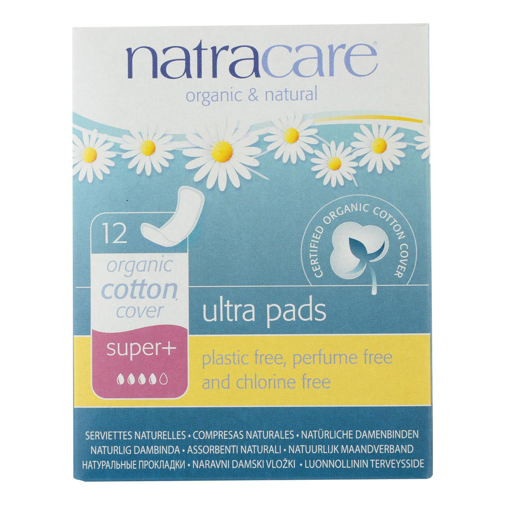 Natracare Natural Ultra Pads Super Plus W-organic Cotton Cover - 12 Pack