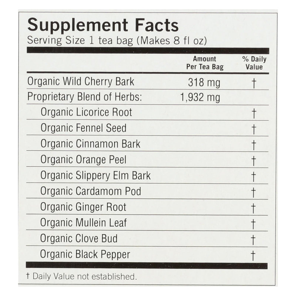Yogi Organic Throat Comfort Herbal Tea Caffeine Free - 16 Tea Bags - Case Of 6