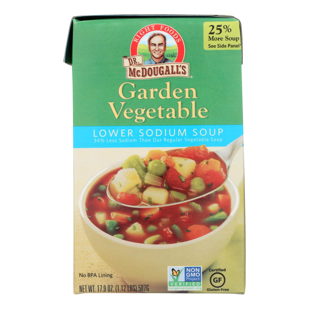 Dr. Mcdougall's Garden Vegetable Lower Sodium Soup - Case Of 6 - 17.9 Oz.
