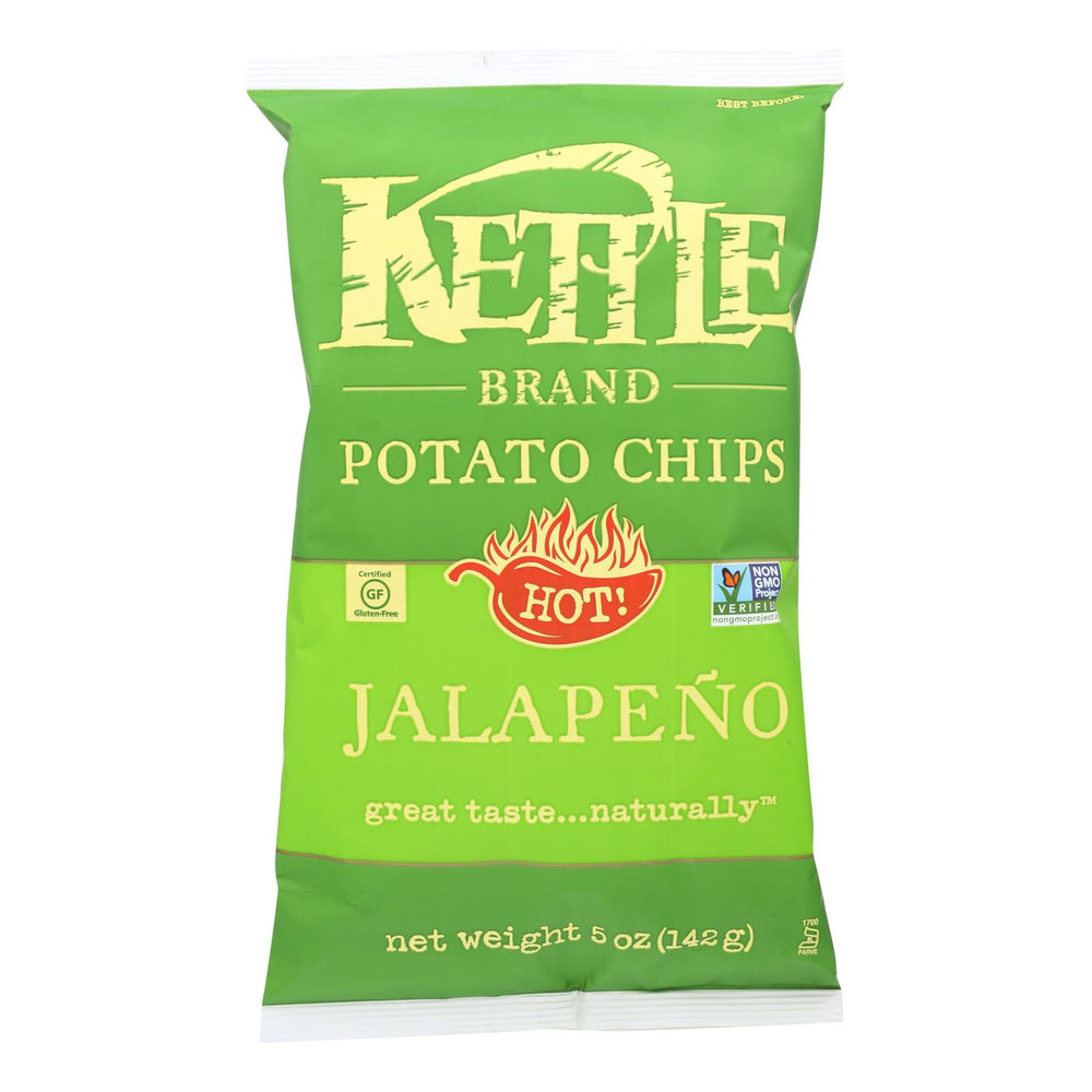 Kettle Brand Potato Chips - Jalapeno - Case Of 15 - 5 Oz.