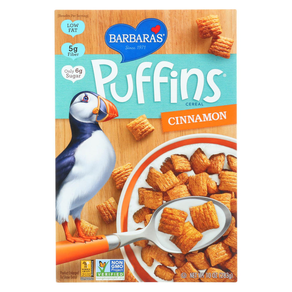 Barbara's Bakery - Puffins Cereal - Cinnamon - Case Of 12 - 10 Oz.