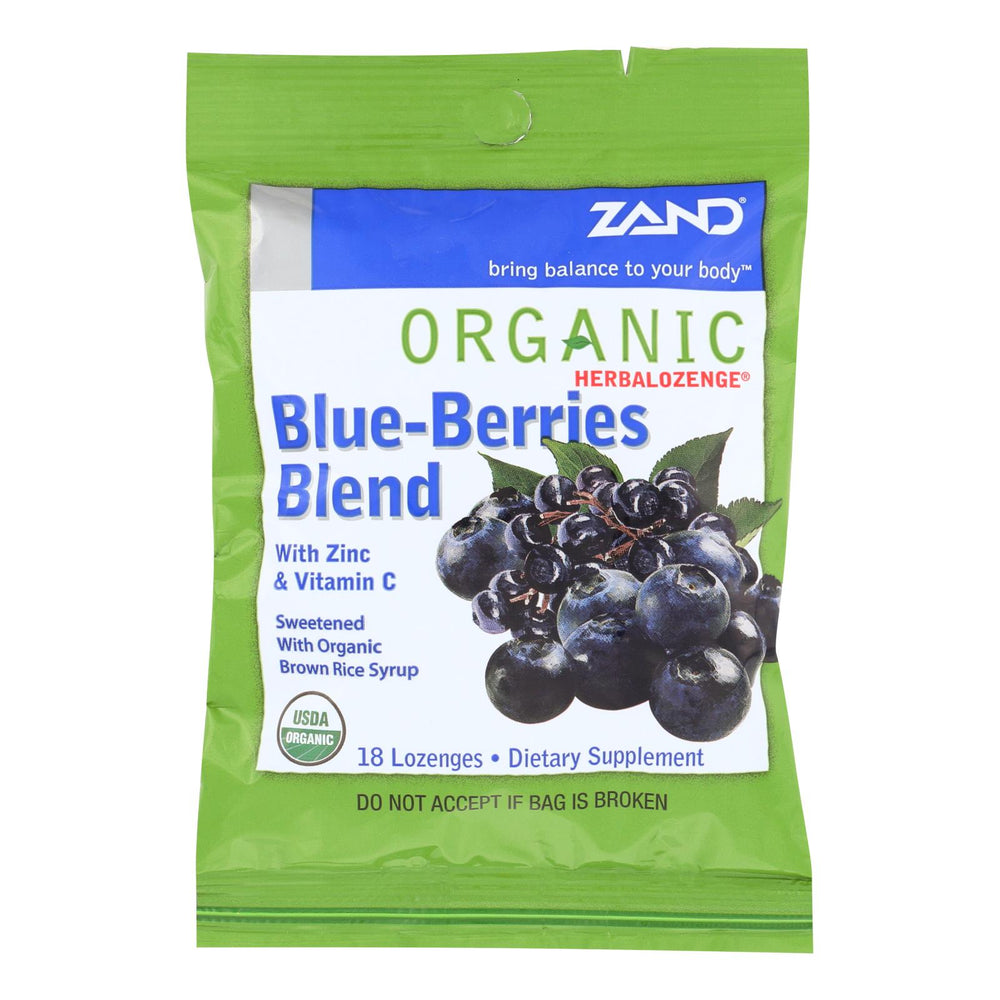 Zand Organic Blueberries Herbalozenges - Case Of 12 - 18 Ct
