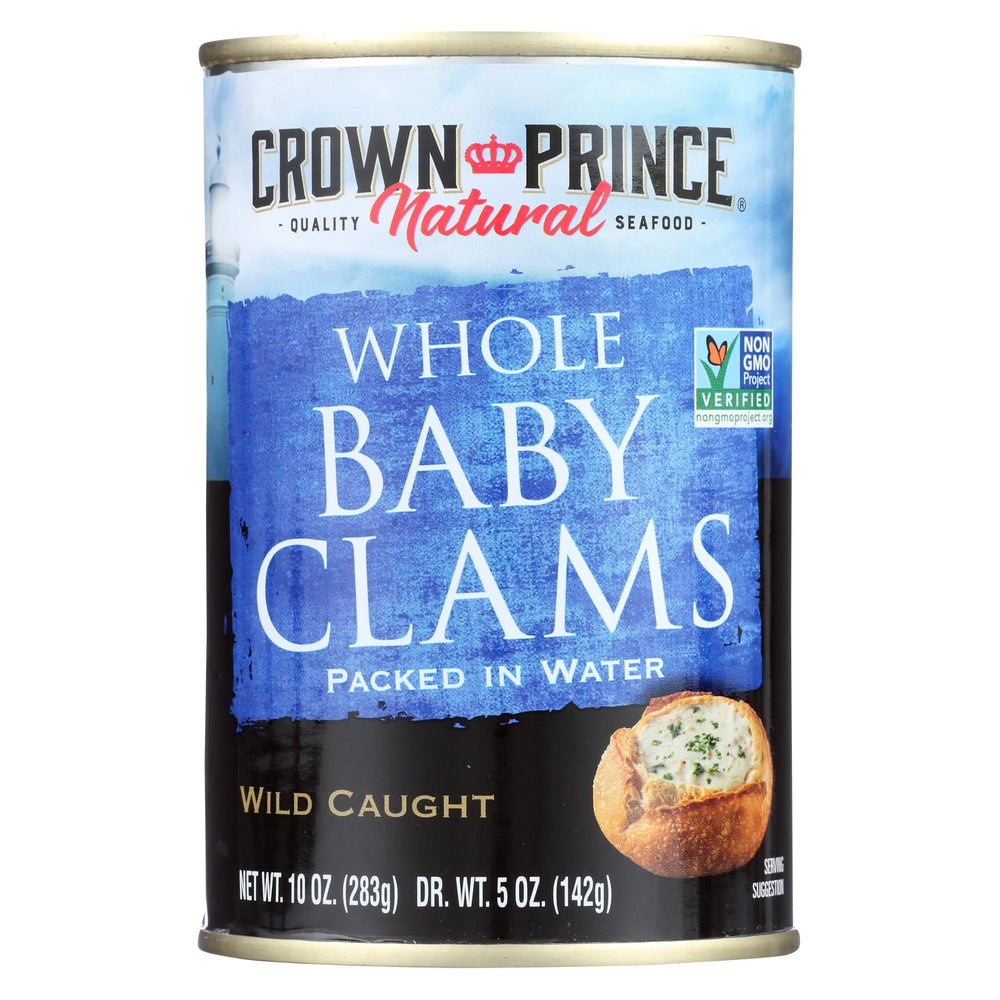 Crown Prince Clams - Boiled Baby Clams In Water - Case Of 12 - 10 Oz.