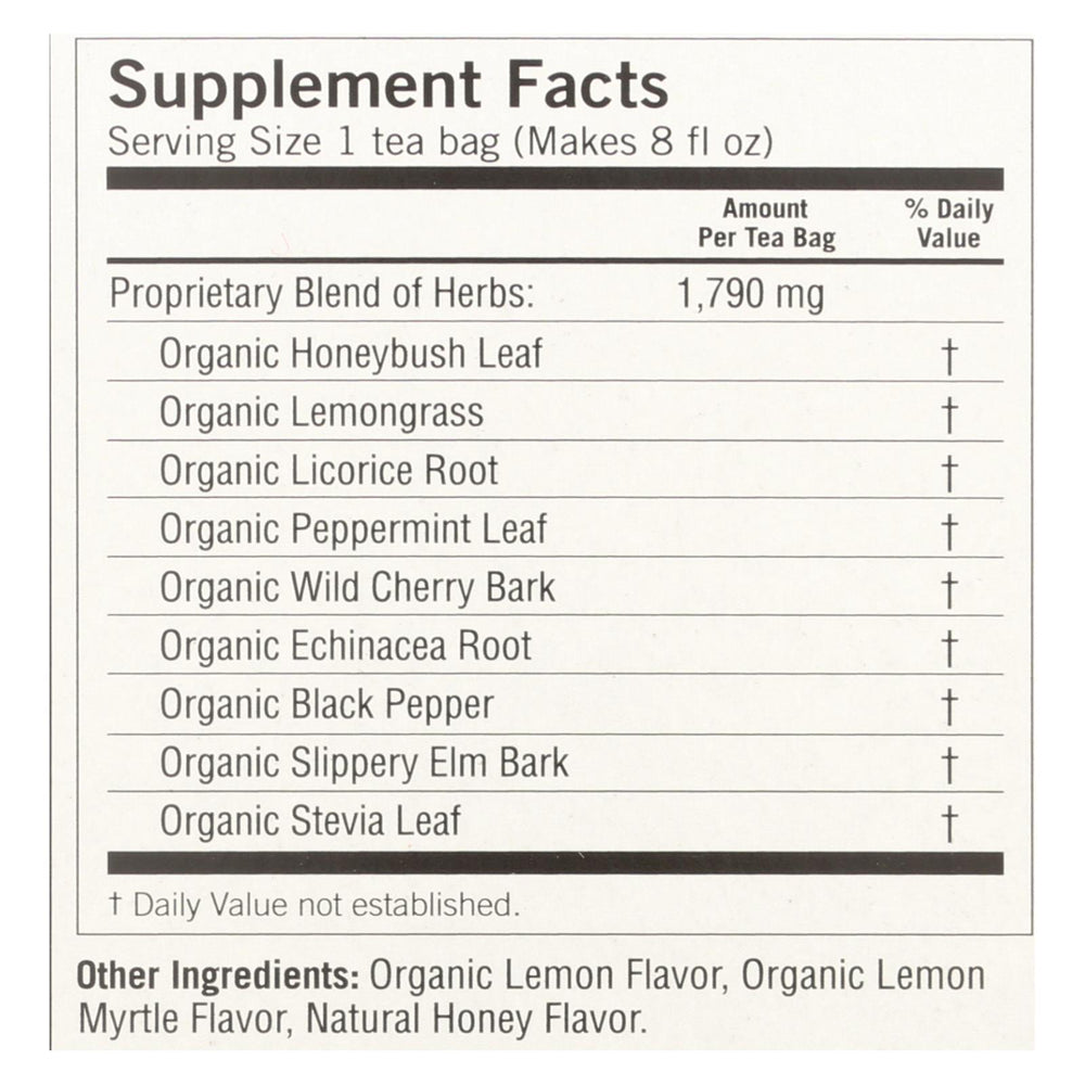 Yogi Throat Comfort Herbal Tea Caffeine Free Honey Lemon - 16 Tea Bags - Case Of 6