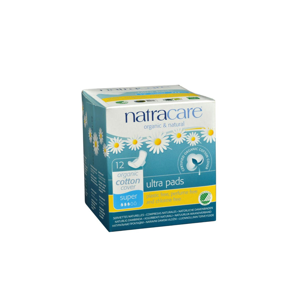 Natracare Natural Ultra Pads W-wings Super W-organic Cotton Cover - 12 Pack