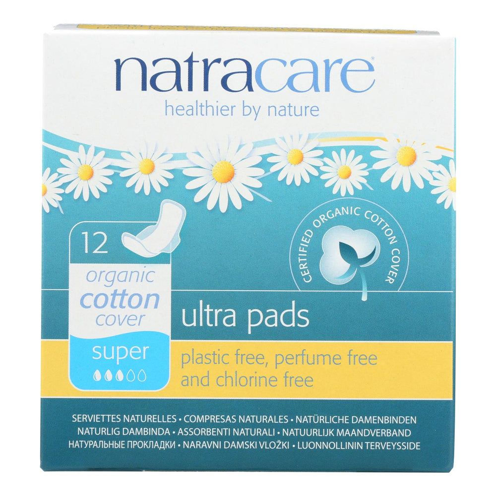 Natracare Natural Ultra Pads W-wings Super W-organic Cotton Cover - 12 Pack