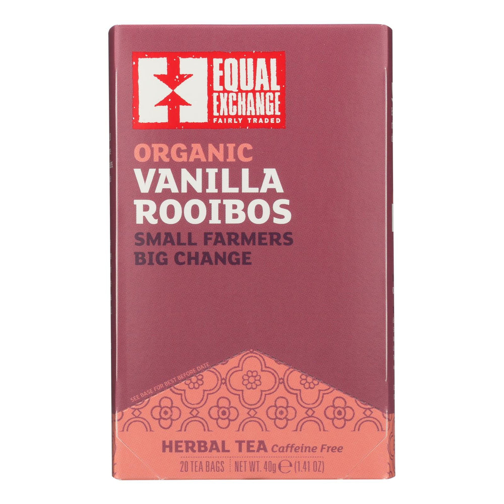 Equal Exchange Organic Herbal Tea Vanilla Rooibos - Vanilla - Case Of 6 - 20 Bags
