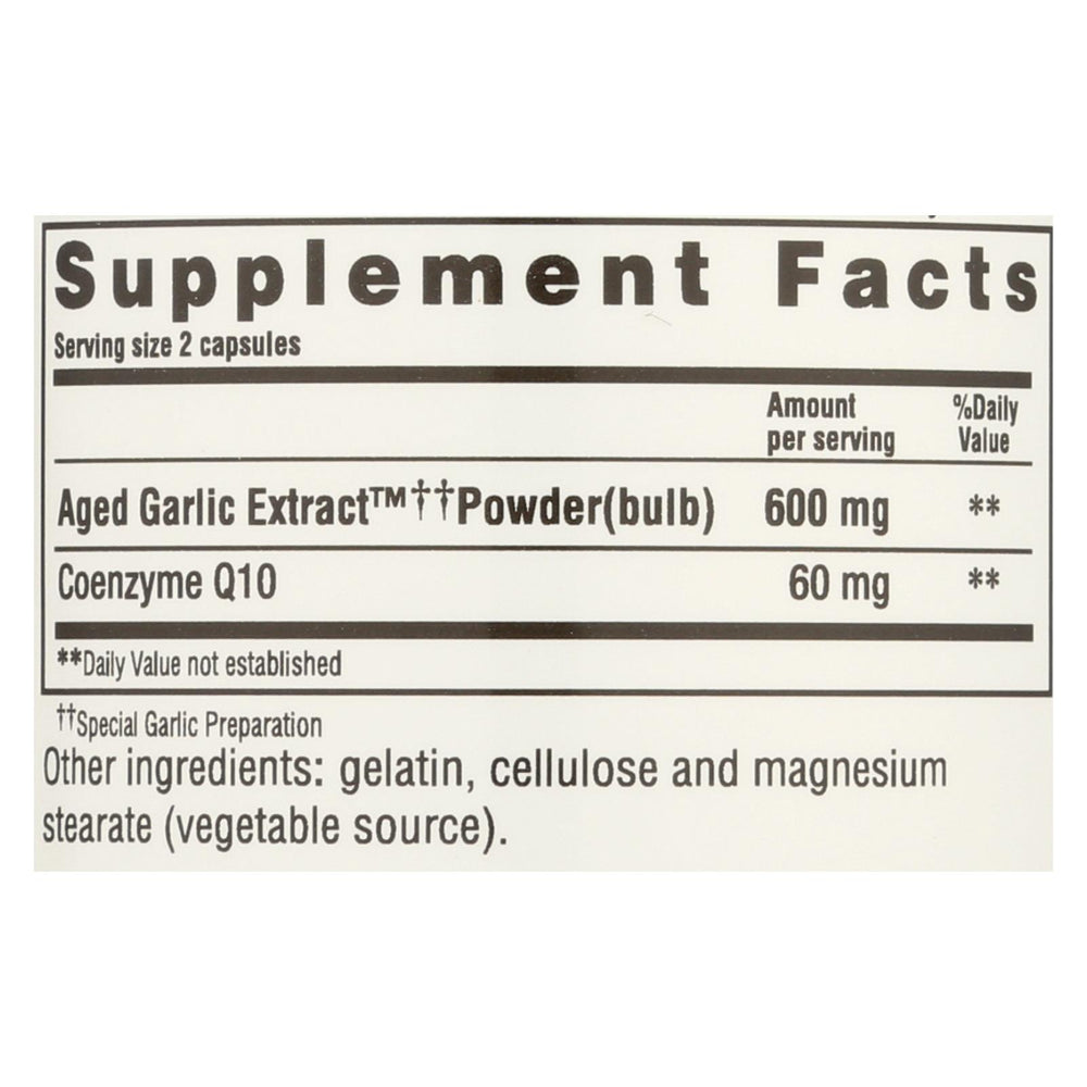 Kyolic - Aged Garlic Extract Coq10 Formula 110 - 100 Capsules