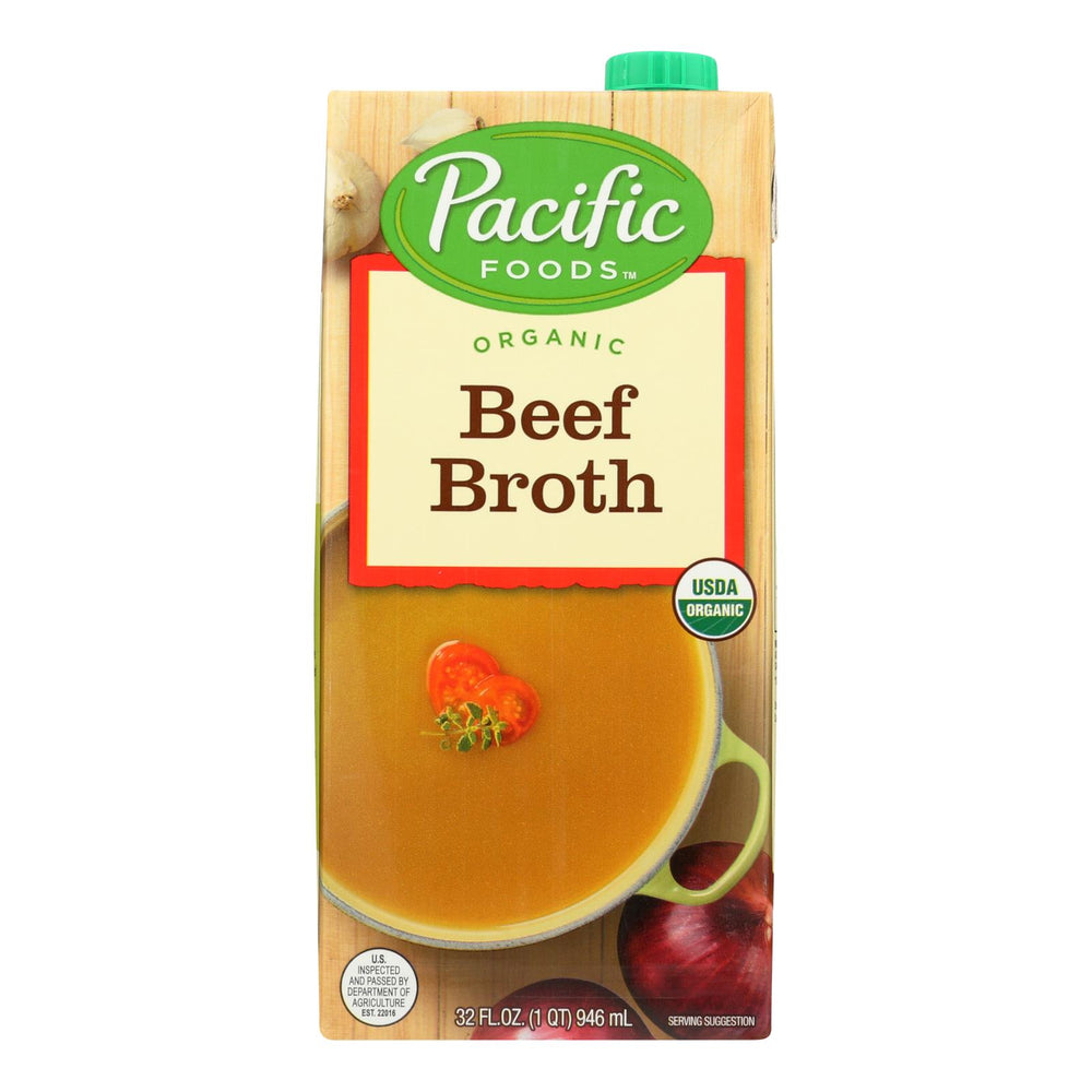 Pacific Natural Foods Beef Broth - Case Of 12 - 32 Fl Oz.