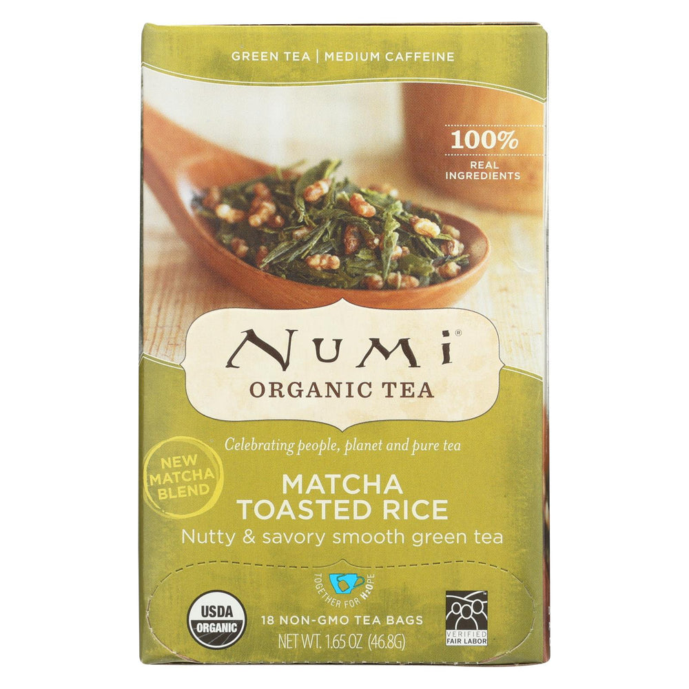 Numi Tea Toasted Rice Green Tea - Organic - Case Of 6 - 18 Bags