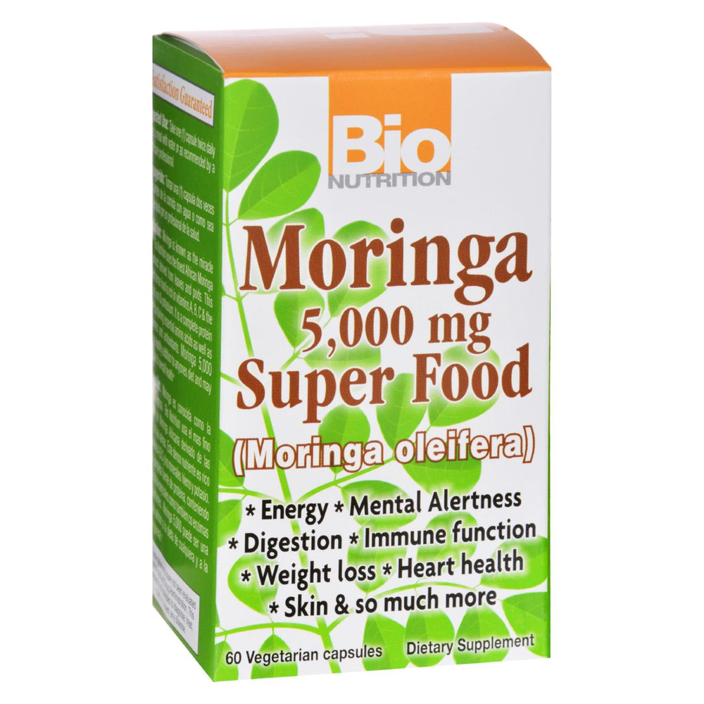 Bio Nutrition - Moringa 5,000 Mg Super Food - 60 Vegetable Capsules