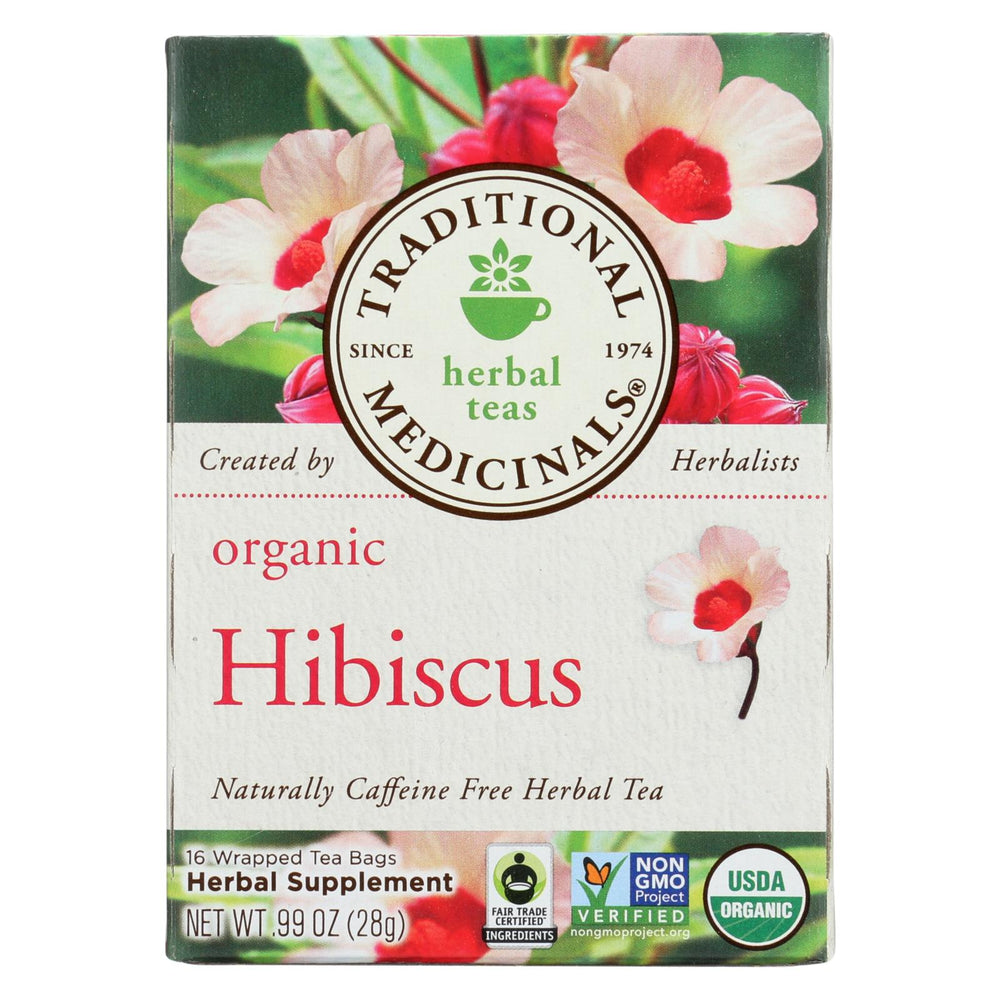Traditional Medicinals Organic Herbal Tea - Hibiscus - Case Of 6 - 16 Bags