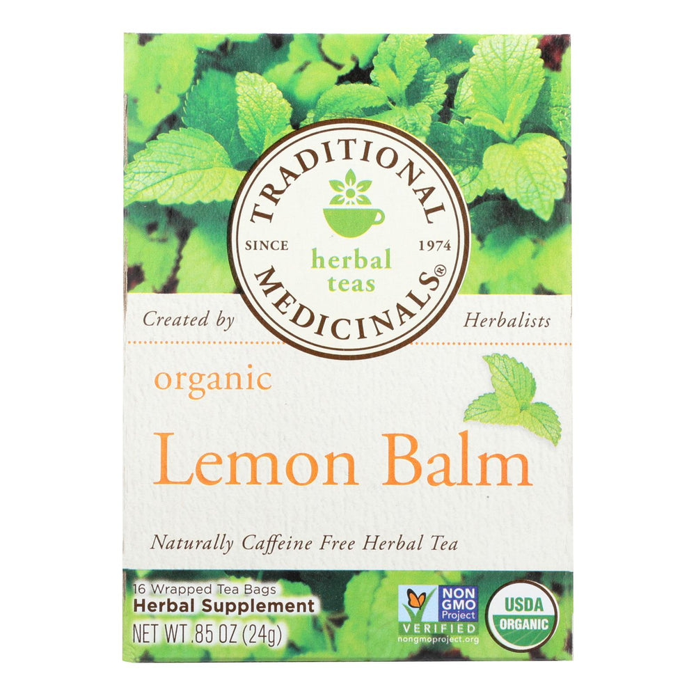 Traditional Medicinals Organic Herbal Tea - Lemon Balm Lemon Bal, Og2 - Case Of 6 - 16 Bags