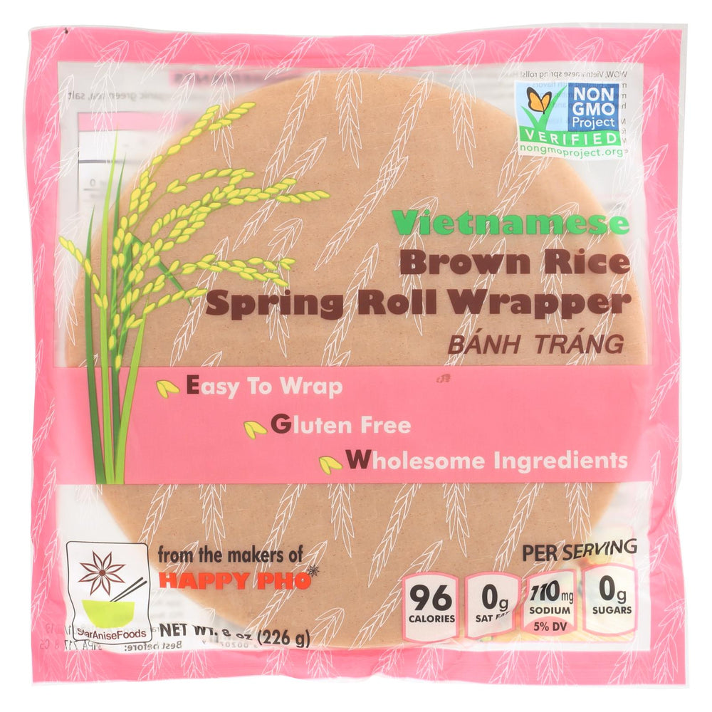 Star Anise Foods Spring Roll Wrapper - Brown Rice - Vietnamese - 8 Oz - Case Of 6