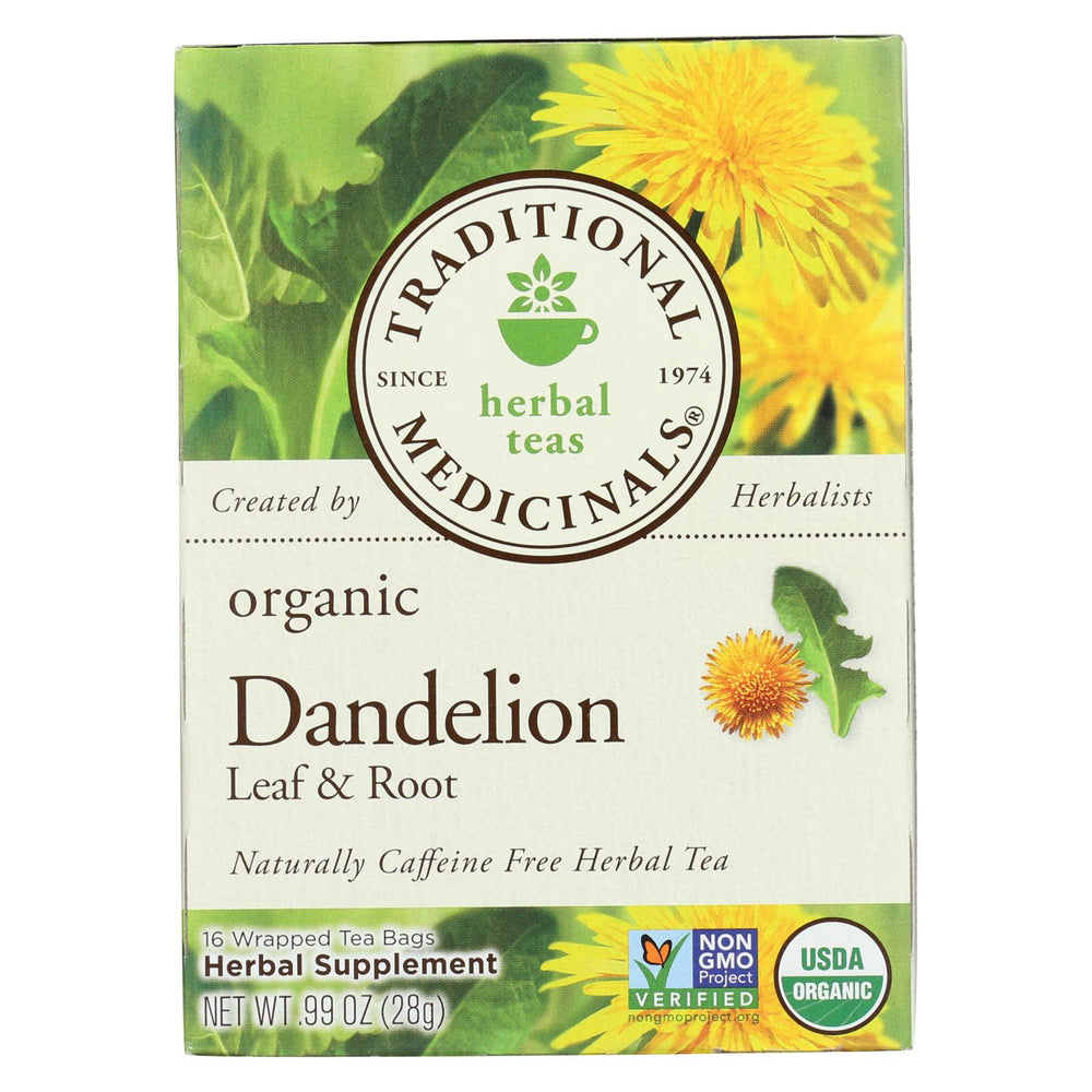 Traditional Medicinals Tea - Organc - Hrbl - Dndln Leaf Rt - 16 Ct - 1 Case
