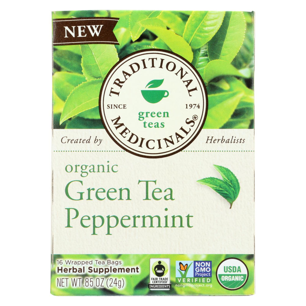 Traditional Medicinals Tea - Organic - Green Tea - Ppprmnt - 16 Ct - 1 Case