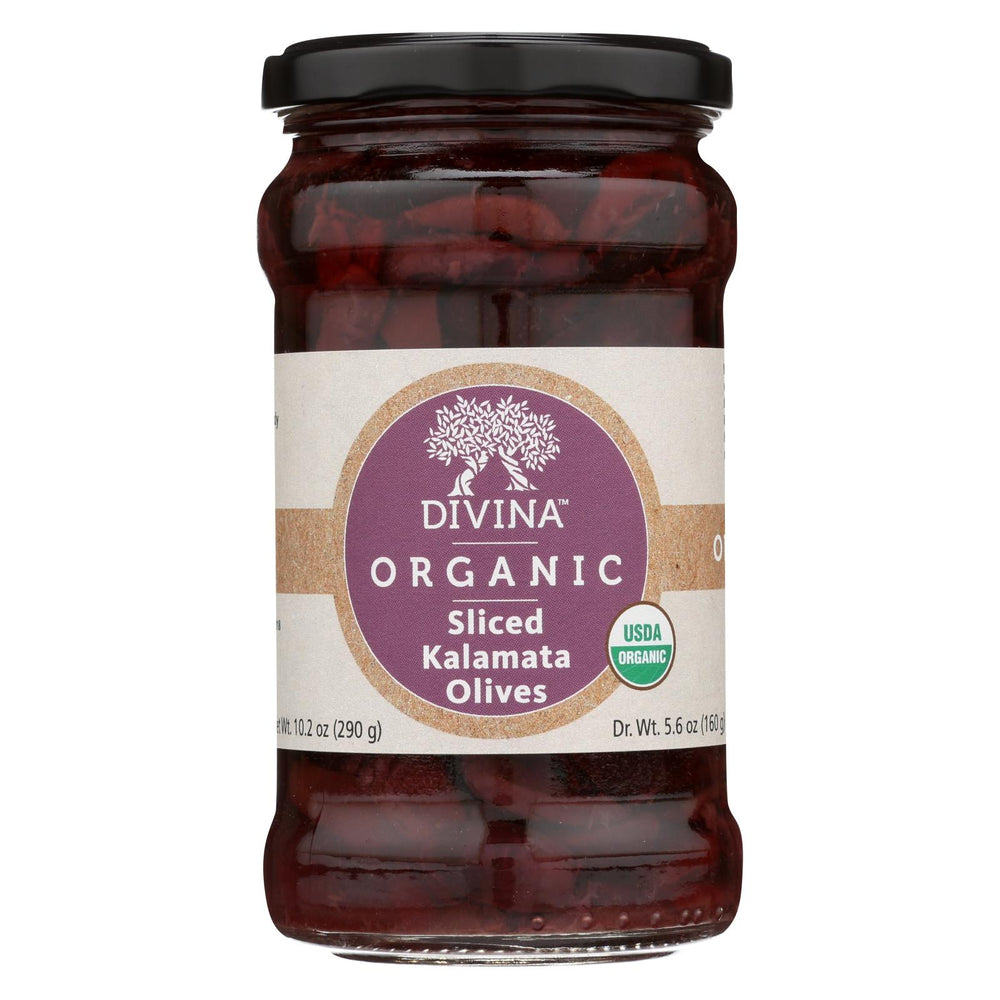Divina - Organic Olives - Kalamata Sliced - Case Of 6 - 5.6 Oz.