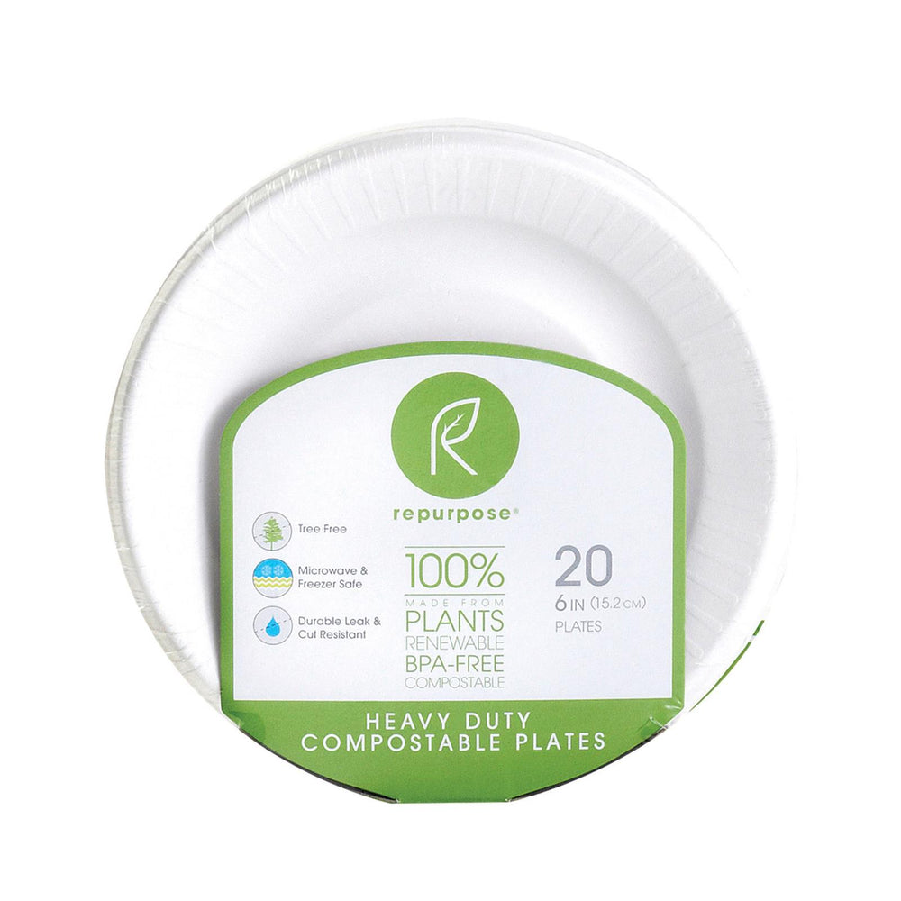 Repurpose Compostable Bagasse Plates - Case Of 24 - 20 Count