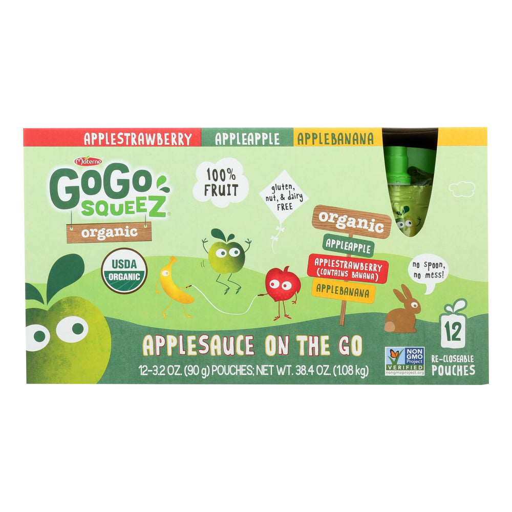 Gogo Squeez Gogo - Applesauce - Organic - Variety - Case Of 6 - 12-3.2oz