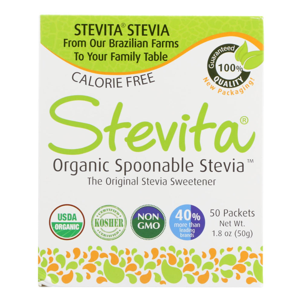 Stevita - Stevia - Spoonable - Certified Organic - 50 Packets
