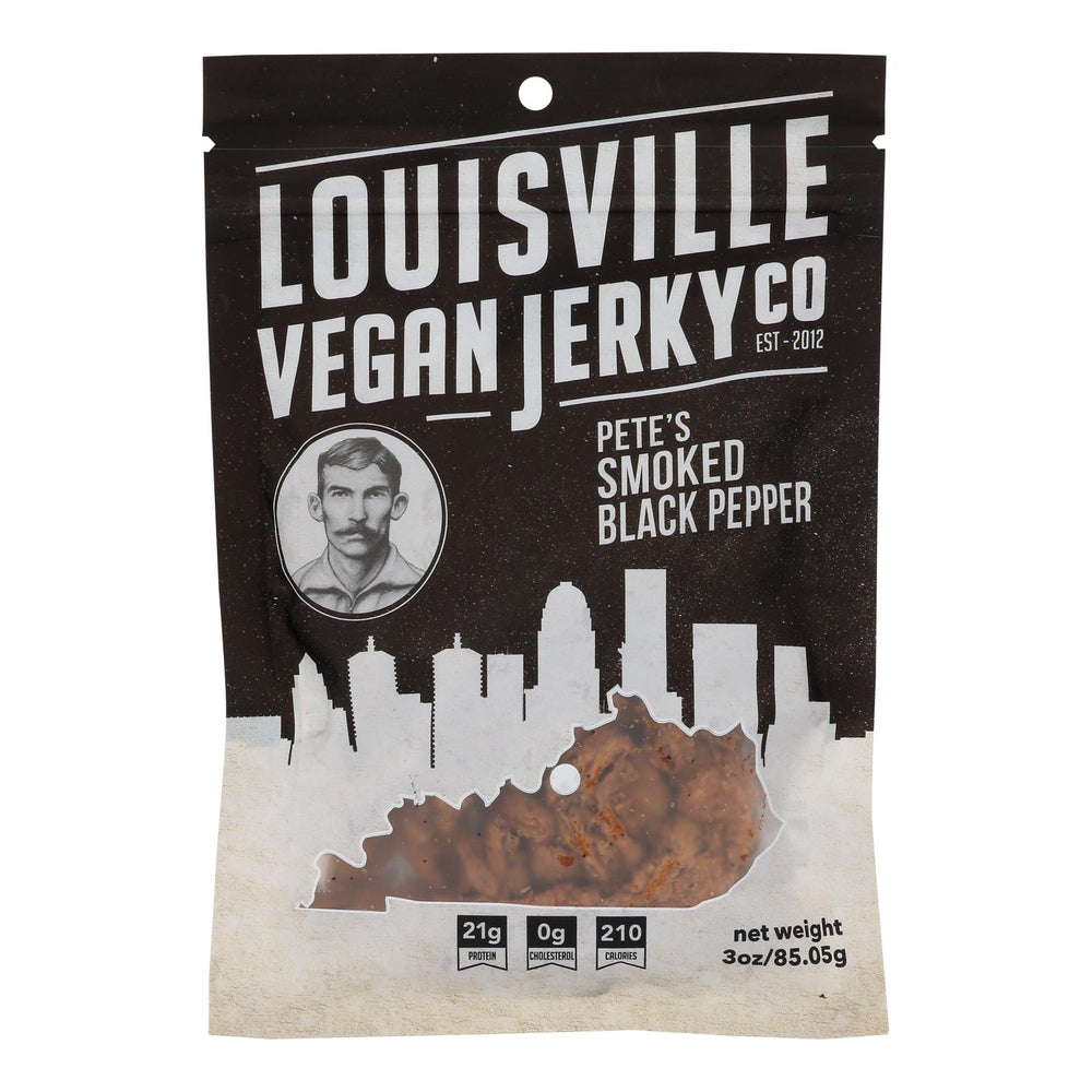 Louisville Vegan Jerky Jerky - Vegan - Black Pepper - Case Of 10 - 3 Oz