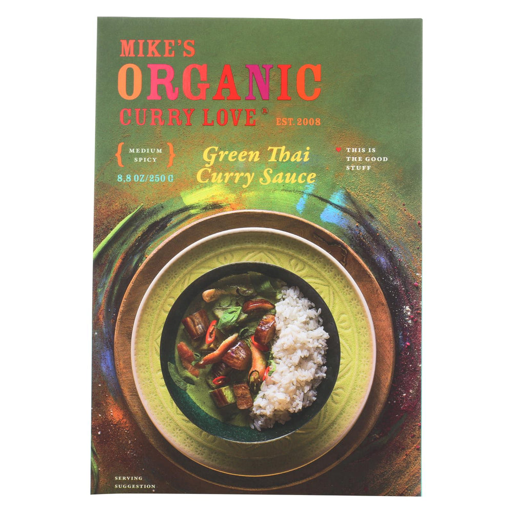 Mike's Organic Curry Love - Organic Curry Simmer Sauce - Green Thai - Case Of 6 - 8.8 Fl Oz.