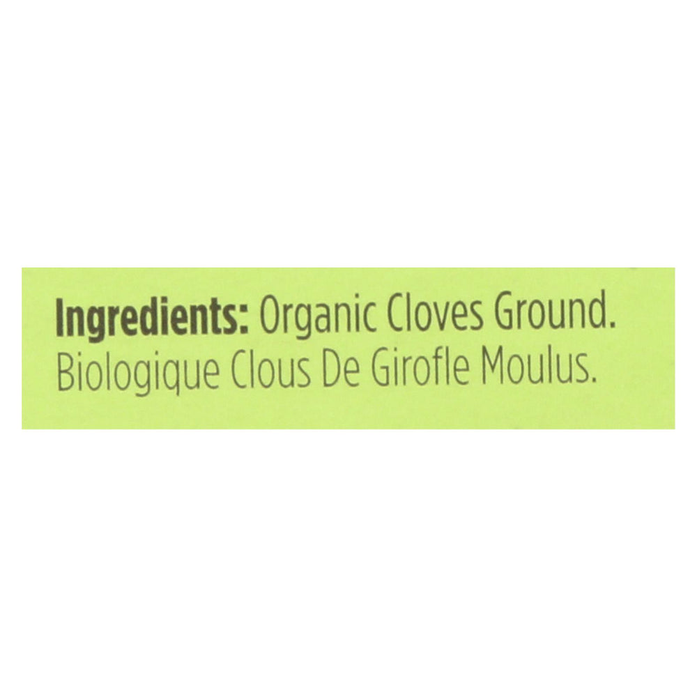 Spicely Organics - Organic Cloves - Ground - Case Of 6 - 0.4 Oz.