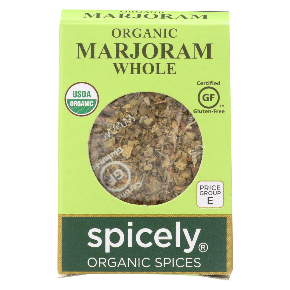 Spicely Organics - Organic Marjoram - Whole - Case Of 6 - 0.1 Oz.