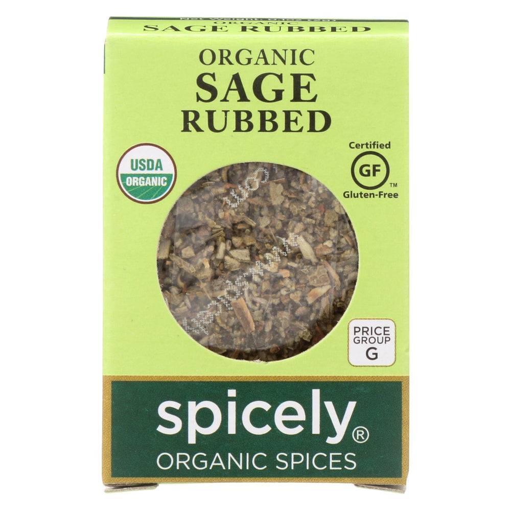Spicely Organics - Organic Sage - Rubbed - Case Of 6 - 0.1 Oz.
