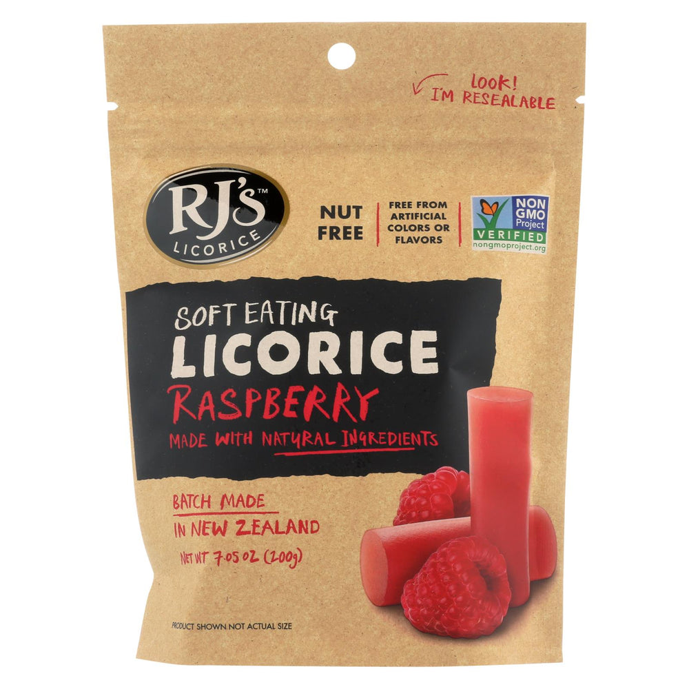 Rj's Licorice Soft Eating Licorice - Raspberry - Case Of 8 - 7.05 Oz