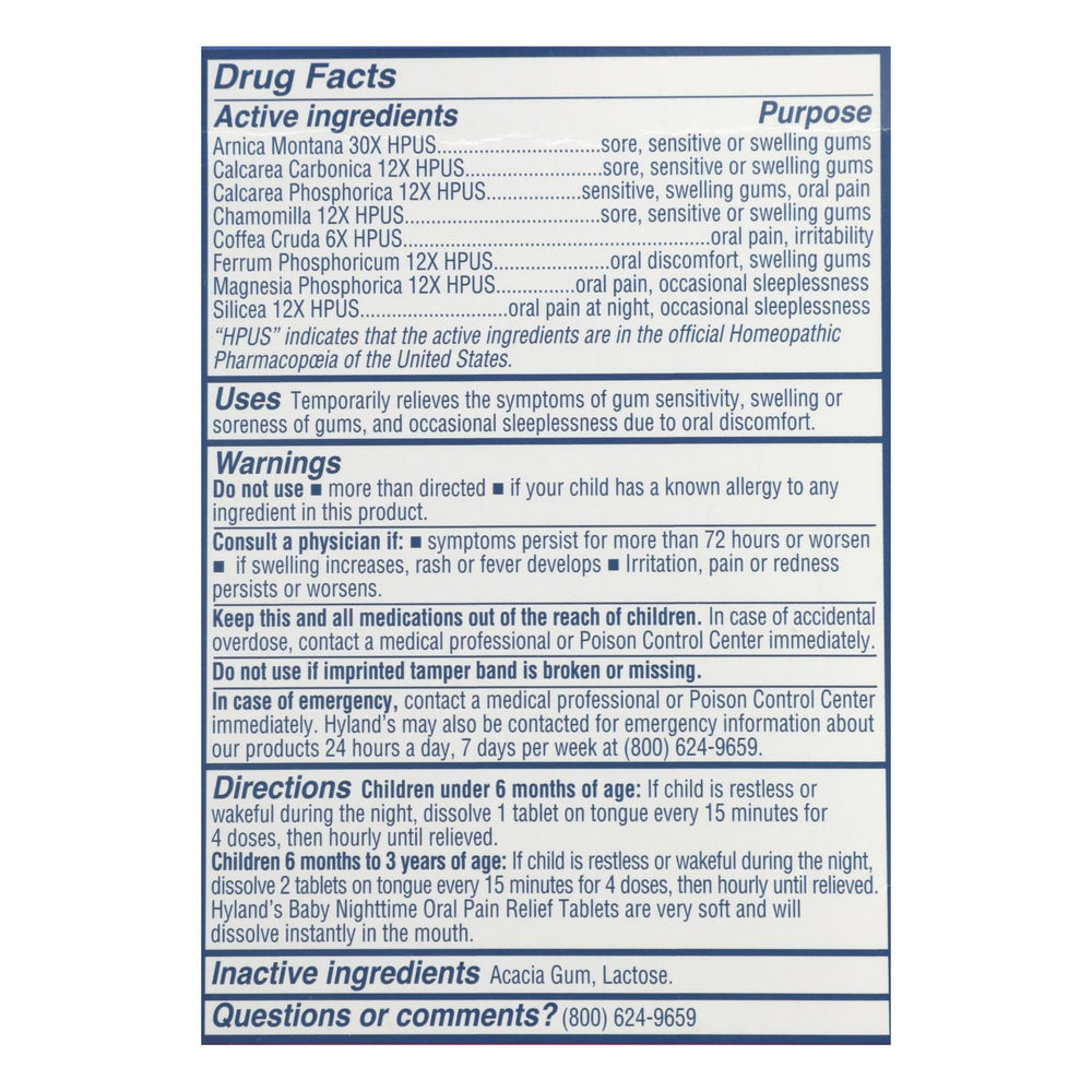 Hylands Homeopathic - Baby Night Oral Pain Relf - 1 Each - 125 Tab