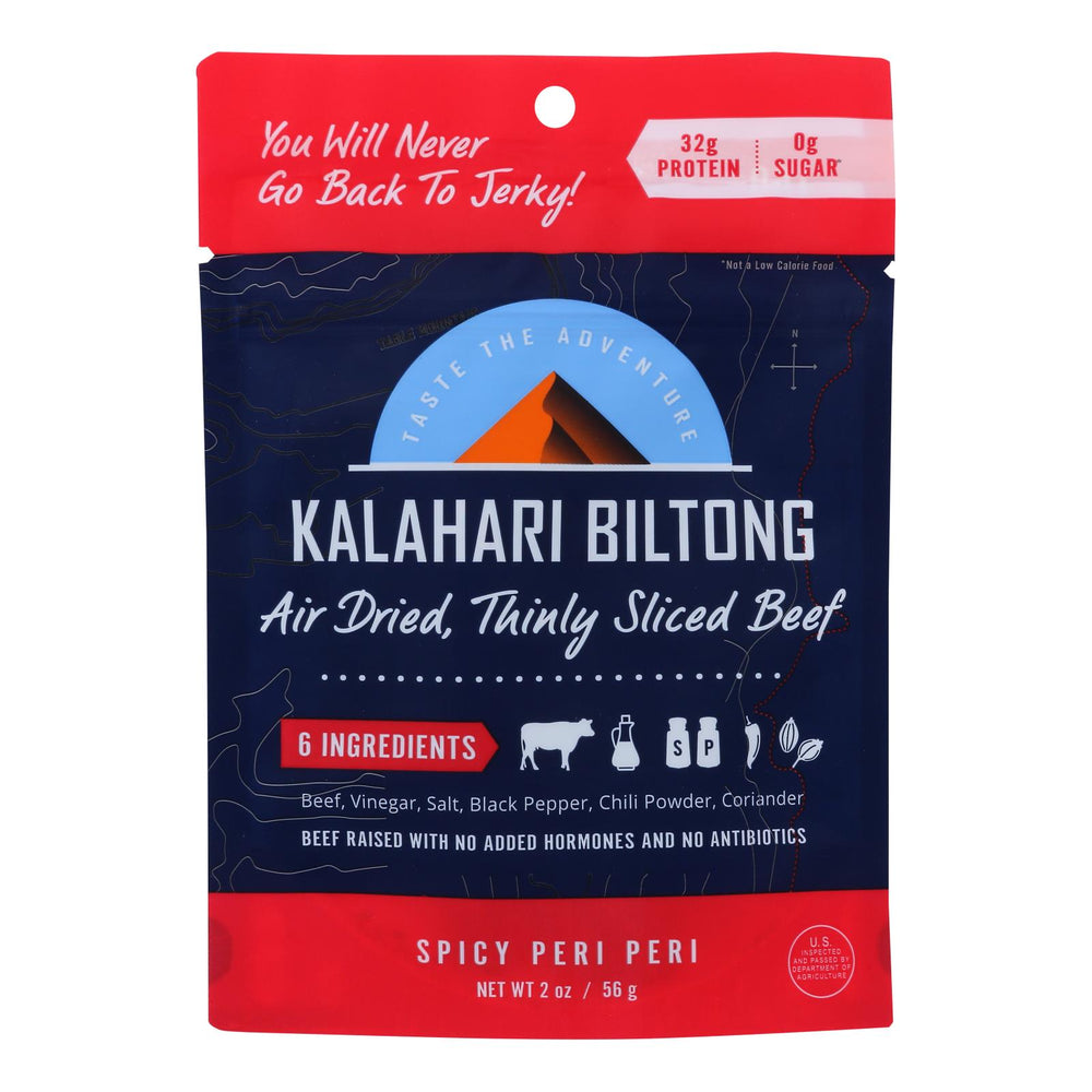 Kalahari Biltong Spicy Peri Peri Air-dried Sliced Beef - Case Of 8 - 2 Oz