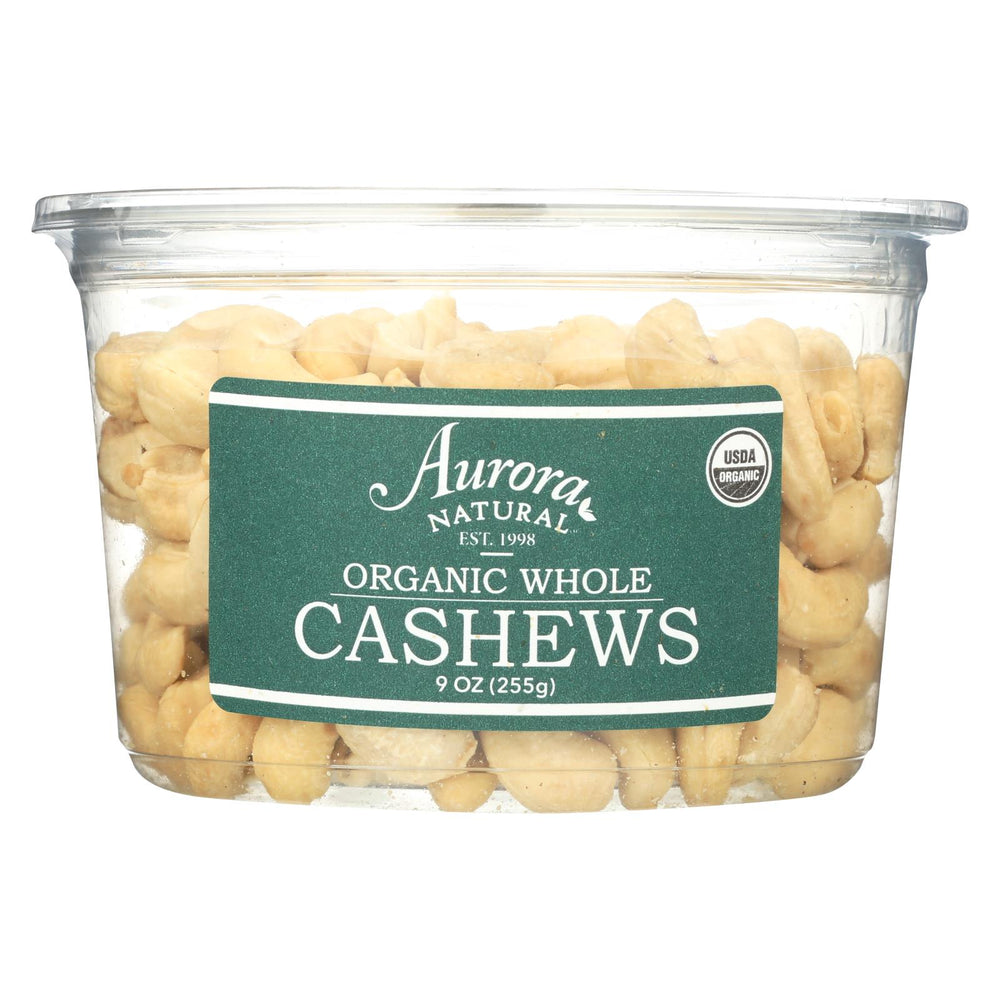 Aurora Natural Products - Organic Whole Cashews - Case Of 12 - 9 Oz.